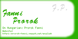 fanni prorok business card